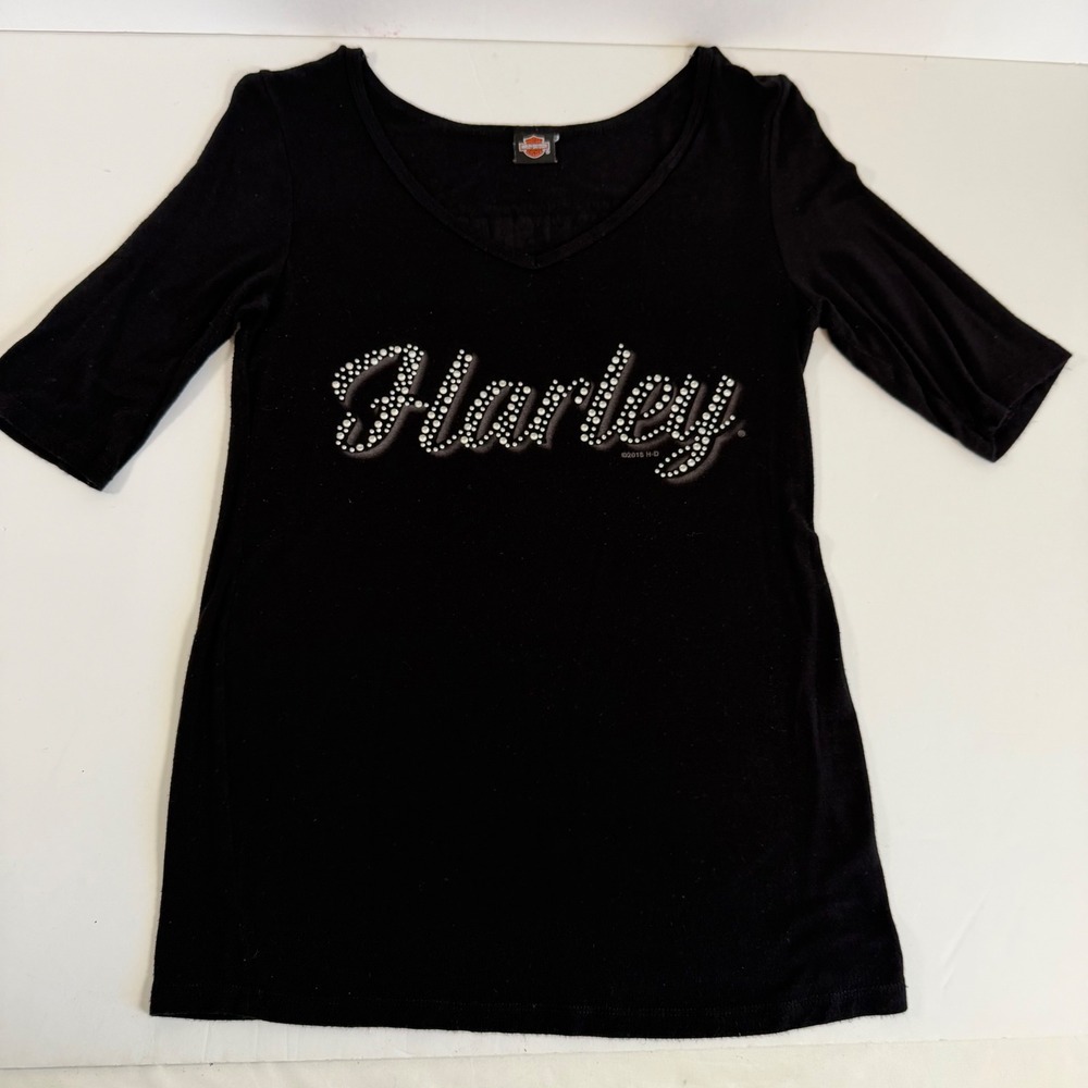 Harley Davidson Scottsdale‎ AZ Dealer Tee Womens Rhinestone Script Biker Shirt